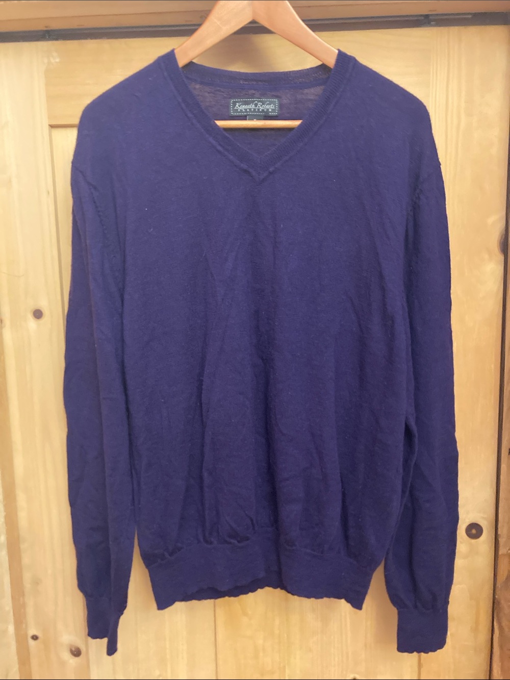 Kenneth Roberts Platinum Merino Wool V-Neck Sweater